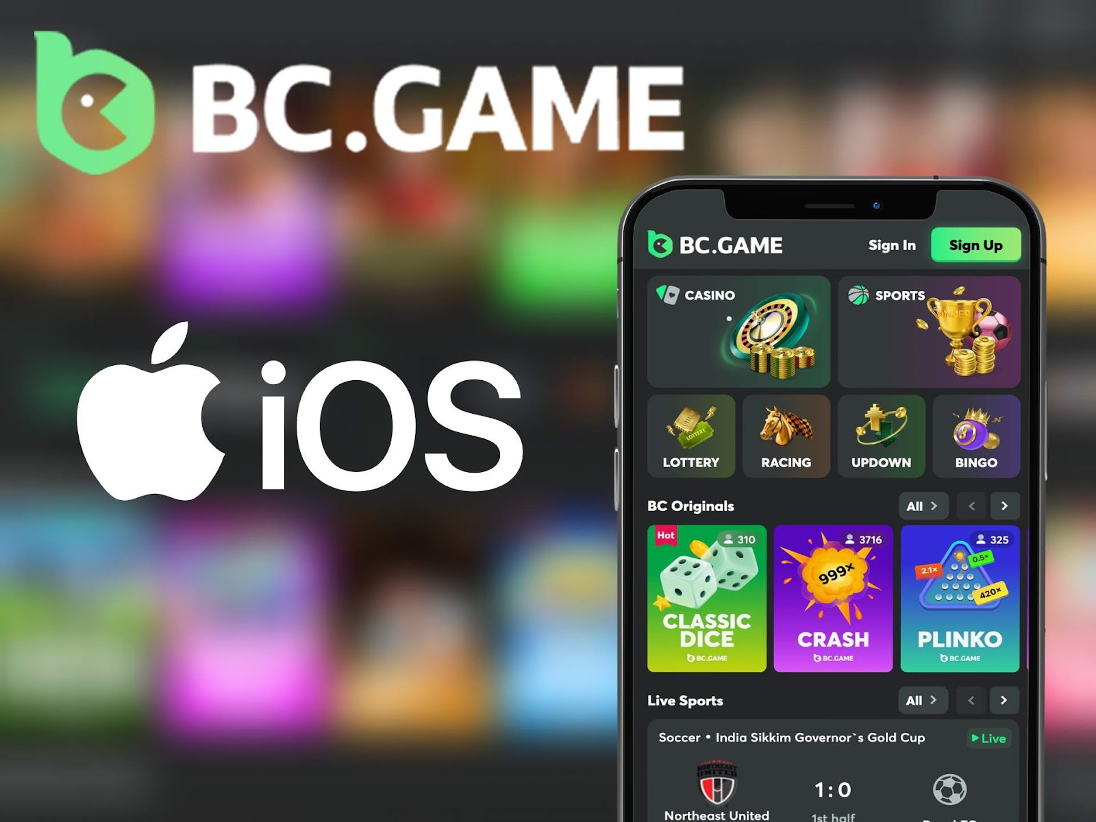 Download BC Game App on iOS