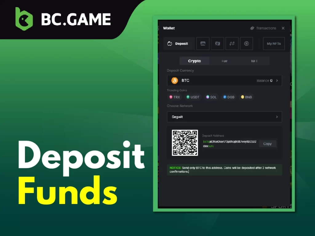 How to Deposit Funds at BC Game